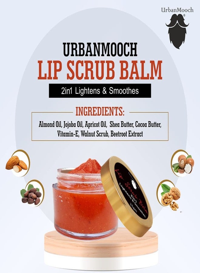 UrbanMooch Lip Scrub Balm Lightening And Brightening Dark Lips For Men Dry Lips/Smoker/Chapped Lips, For Men 15 G - Image 2